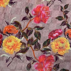 Move Colour Pure Silk Checknet Printed Fabric