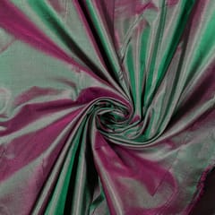 Green and Purple Colour Two Tone Pure Silk Fabric
