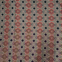 Brown Colour Cotton Cambric Printed Fabric