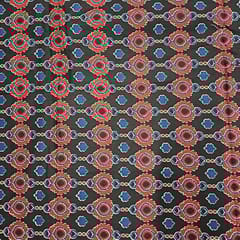 Black Colour Cotton Cambric Printed Fabric