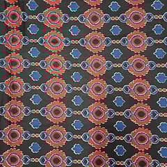 Black Colour Cotton Cambric Printed Fabric