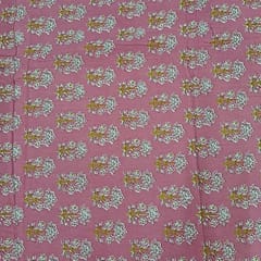 Baby Pink Colour Cotton Cambric Printed Fabric