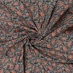 Black Colour Cotton Cambric Printed Fabric