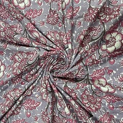 Lavender Colour Cotton Cambric Printed Fabric