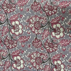Lavender Colour Cotton Cambric Printed Fabric