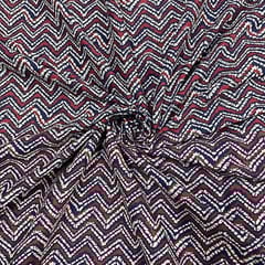 Navy Blue Colour Cotton Cambric Printed Fabric