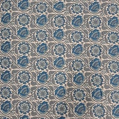 White Colour Cotton Cambric Printed Fabric