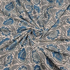 White Colour Cotton Cambric Printed Fabric