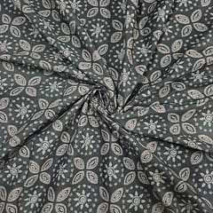 Olive Green Colour Cotton Cambric Printed Fabric
