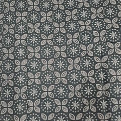 Olive Green Colour Cotton Cambric Printed Fabric