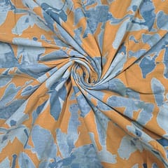 Mustard Colour Cotton Flex Discharge Printed Fabric