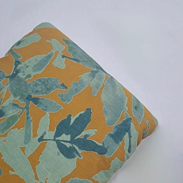 Mustard Colour Cotton Flex Discharge Printed Fabric