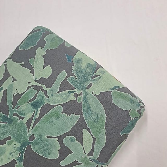 Grey Colour Cotton Flex Discharge Printed Fabric