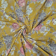 Mustard Colour Cotton Flex Discharge Printed Fabric
