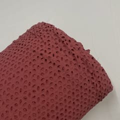 Onion Pink Colour Cotton Chikan Fabric