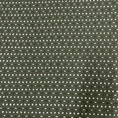Dark Olive Colour Cotton Chikan Fabric