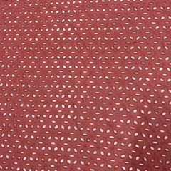 Onion Pink Colour Cotton Chikan Fabric