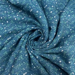 Firozi Colour Rayon Crepe Printed Fabric