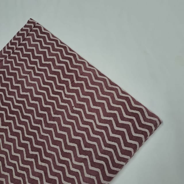 Onion Pink Colour Cambric Cotton Bagru Printed Fabric