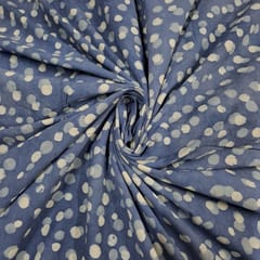 Blue Colour Cambric Cotton Printed Fabric