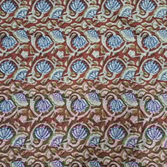 Maroon Colour Cambric Cotton Kalamkari Printed Fabric