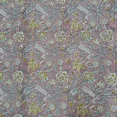 Onion Pink Colour Cotton Cambric Printed Fabric