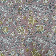 Onion Pink Colour Cotton Cambric Printed Fabric