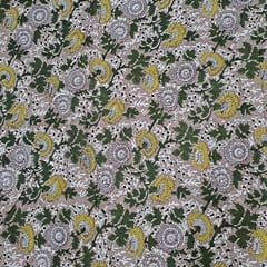 Peach Colour Cotton Cambric Printed Fabric