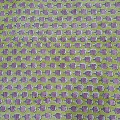 Yellow Colour Cotton Cambric Printed Fabric