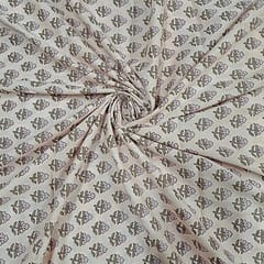Light Peach Colour Cotton Cambric Printed Fabric