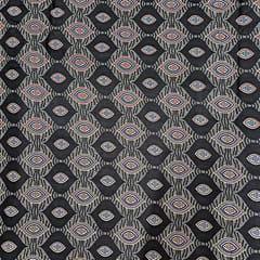 Black Colour Cotton Cambric Printed Fabric