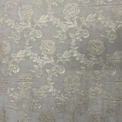 Off White Colour Floral Dyeable Jacquard Print Fabric