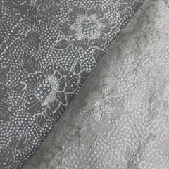 White Dyeable Georgette Sequence Embroidered Fabric
