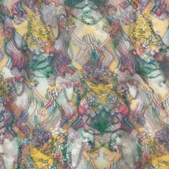 MultiColour Geometric Pure Organza Printed Fabric