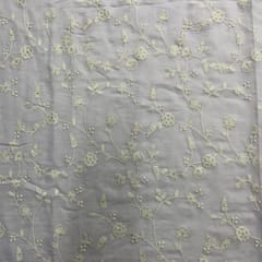 Light Levender Flawer Chanderi Mul Embroidered Fabric