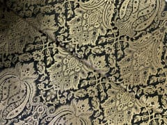 Black Floral Semi Brocade Fabric