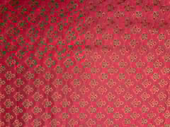 Red Colour Floral Semi Soft Brocade Fabric