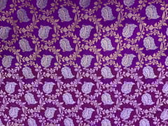 Royal Purple Colour Floral Semi Soft Brocade Fabric