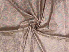 Light Peach Colour Floral Resham Brocade Silk Fabric