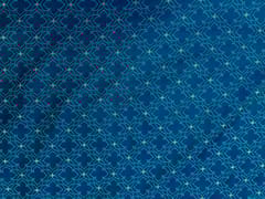 Navy Blue Colour Geometric Tanschui Silk Fabric Fabric