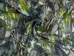 White MultiColour Floral Viscose Organza Fabric