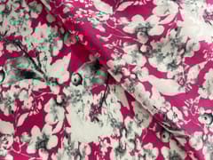 MultiColour Floral Printed Satin Fabric