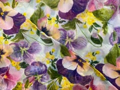 MultiColour Floral Viscose Organza Fabric