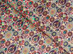 MultiColour Abstract Velvet Fabric