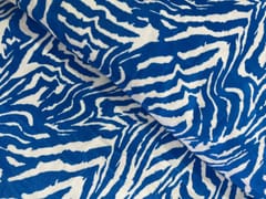 White Blue Quirky Velvet Fabric