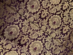 Wine Colour Floral Semi Brocade Fabric