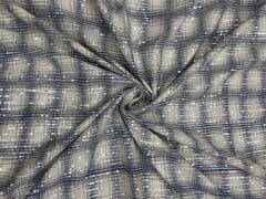 White Colour Checks Sequence Tencil Denim Fabric