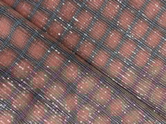 Rose Pink Colour Checks Sequence Tencil Denim Fabric