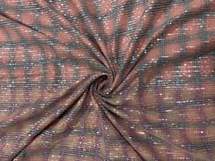 Rose Pink Colour Checks Sequence Tencil Denim Fabric
