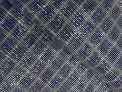 Navy Blue Colour Checks Sequence Tencil Denim Fabric